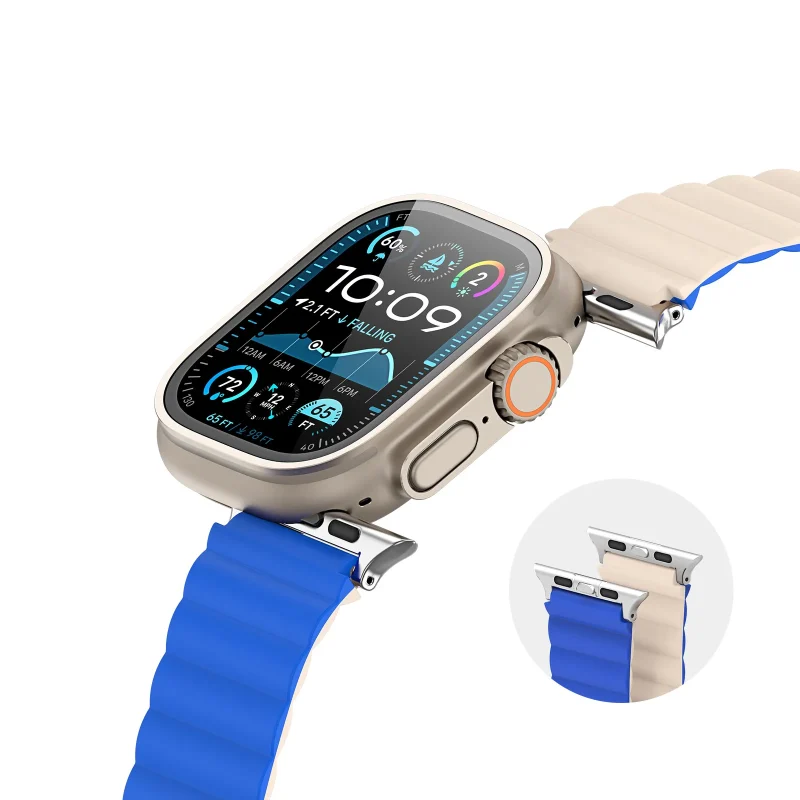 Day Deo Apple Watch Silicone 2 in 1 Dux Ducis Series SD Klein Blue Beige 42 44 45 49mm 4