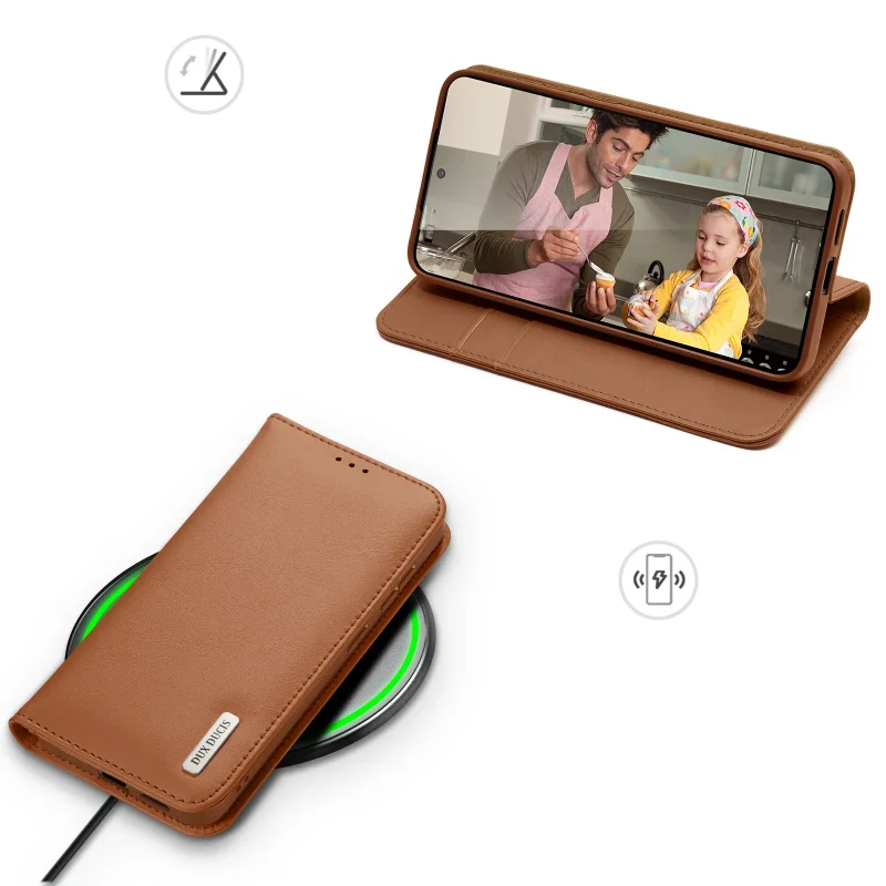 Op Lung Kiem Bao Da Va Vi Dux Ducis Hivo Series Samsung S25 Edge Brown 6
