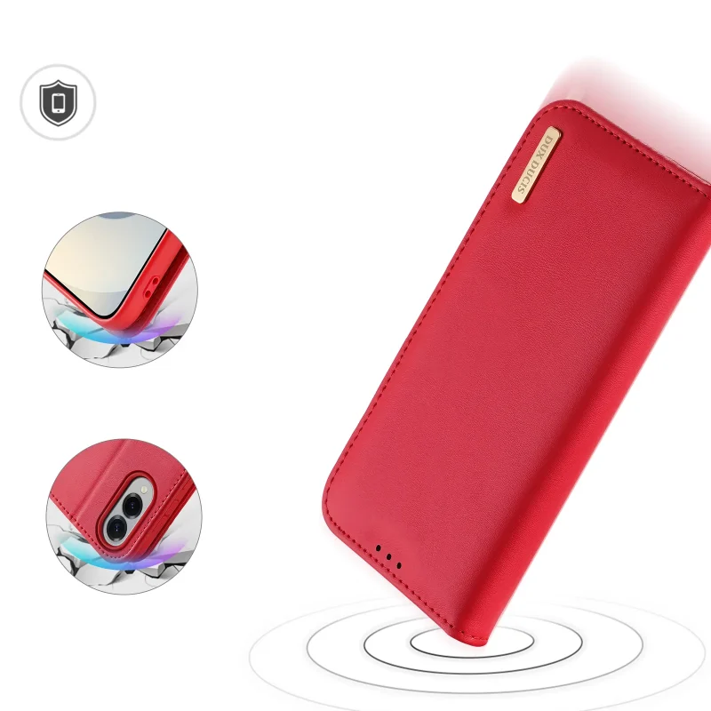 Op Lung Kiem Bao Da Va Vi Dux Ducis Hivo Series Samsung S25 Edge Red 4