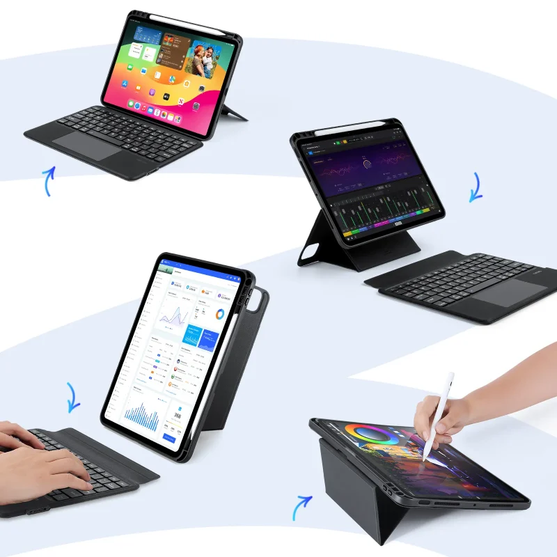 bàn phím bluetooth kiêm bao da ipad duxducis series dk