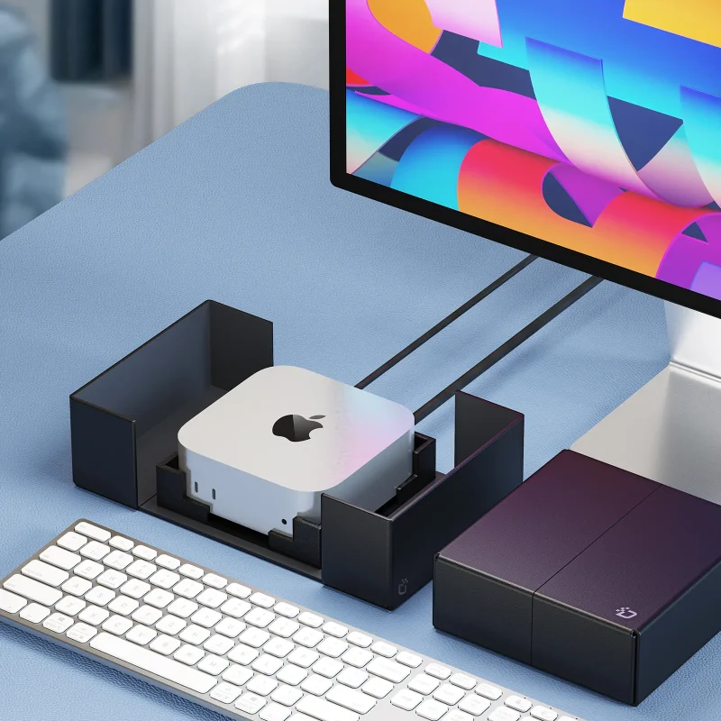 Hop Dung Dux Ducis Bang Da PU Bao Ve Mac Mini M4 M4 Pro 3