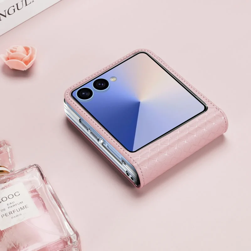 Op Lung Dux Ducis Da PU Bril Series SamSung Z Flip 7 5G Pink 12