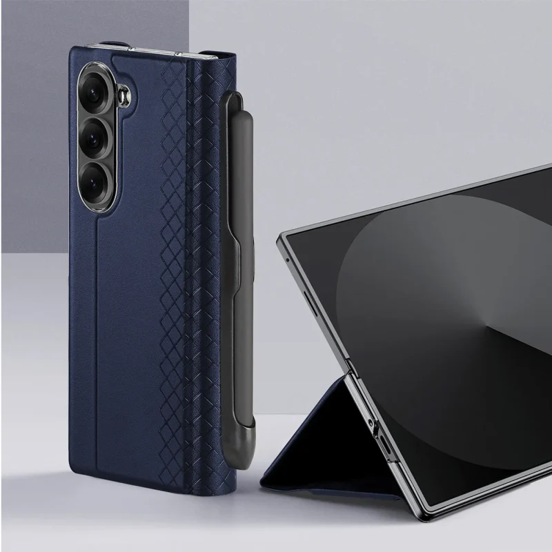 Op lung Dux Ducis Bril Series SamSung Z Fold 7 With Pen Holder Blue 4