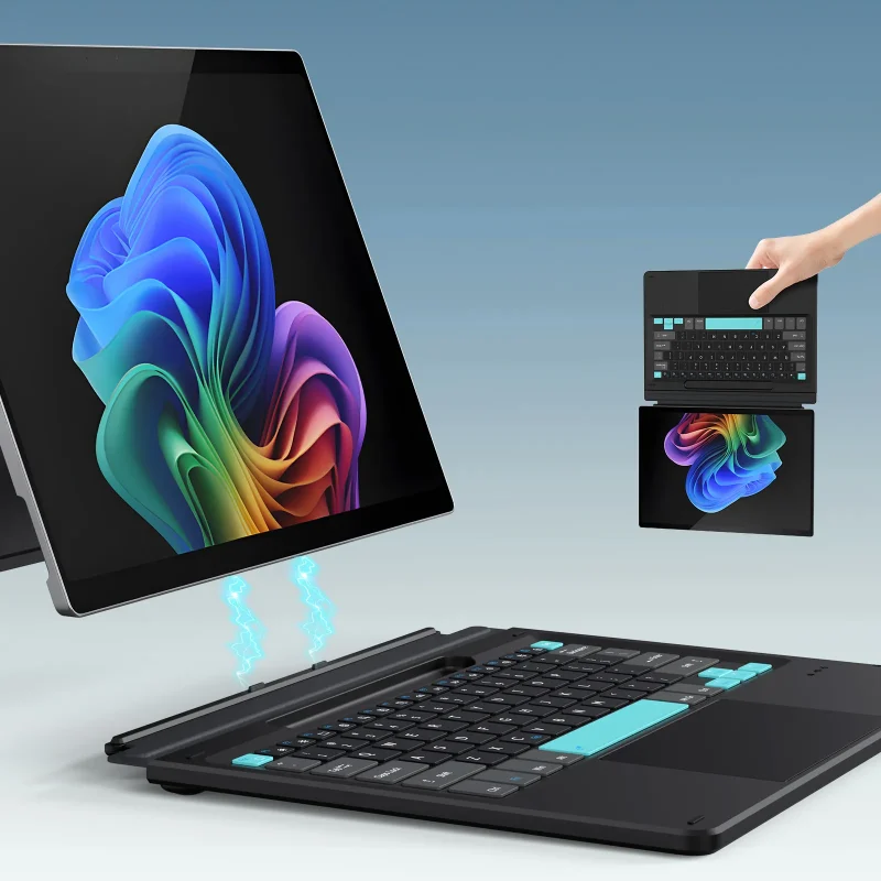 Ban Phim Dux Ducis Surface Pro 11 10 9 8 X CK Pro Series Dark Gray Spring Cyan 3