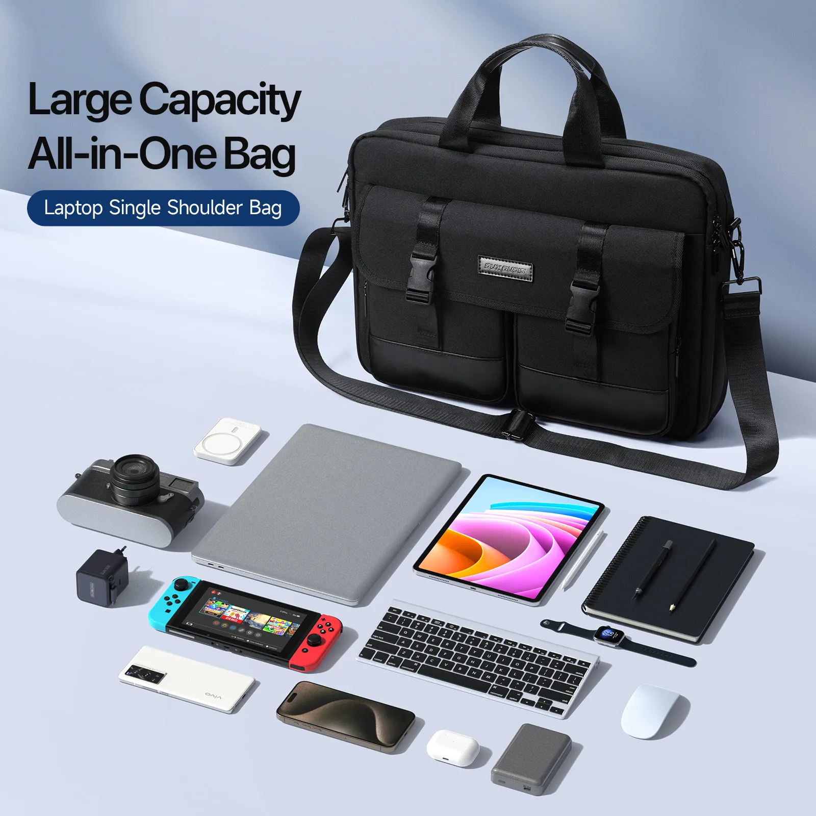 Túi Đeo Dux Ducis Shoulder Bag Edge Series For Laptop 14″/15.4″ 5 Tui Deo Dux Ducis Shoulder Bag Edge Series For Laptop 14 inch 15.4 inch Black 9
