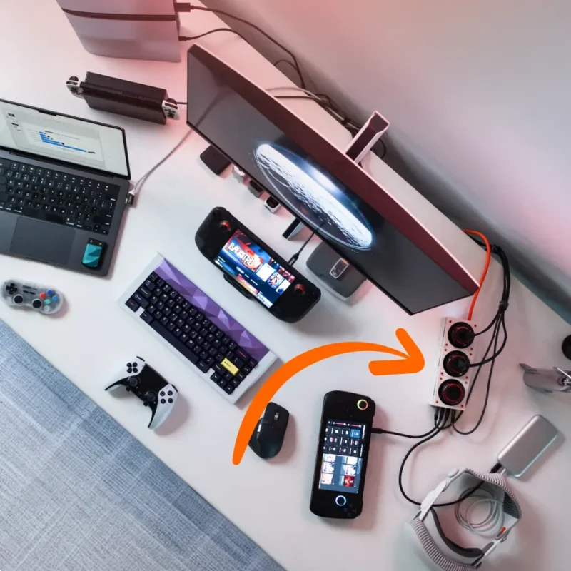 tram sac genki moonbase gan 240w hub 7 in 1 usb c 3 o dien ac all 8