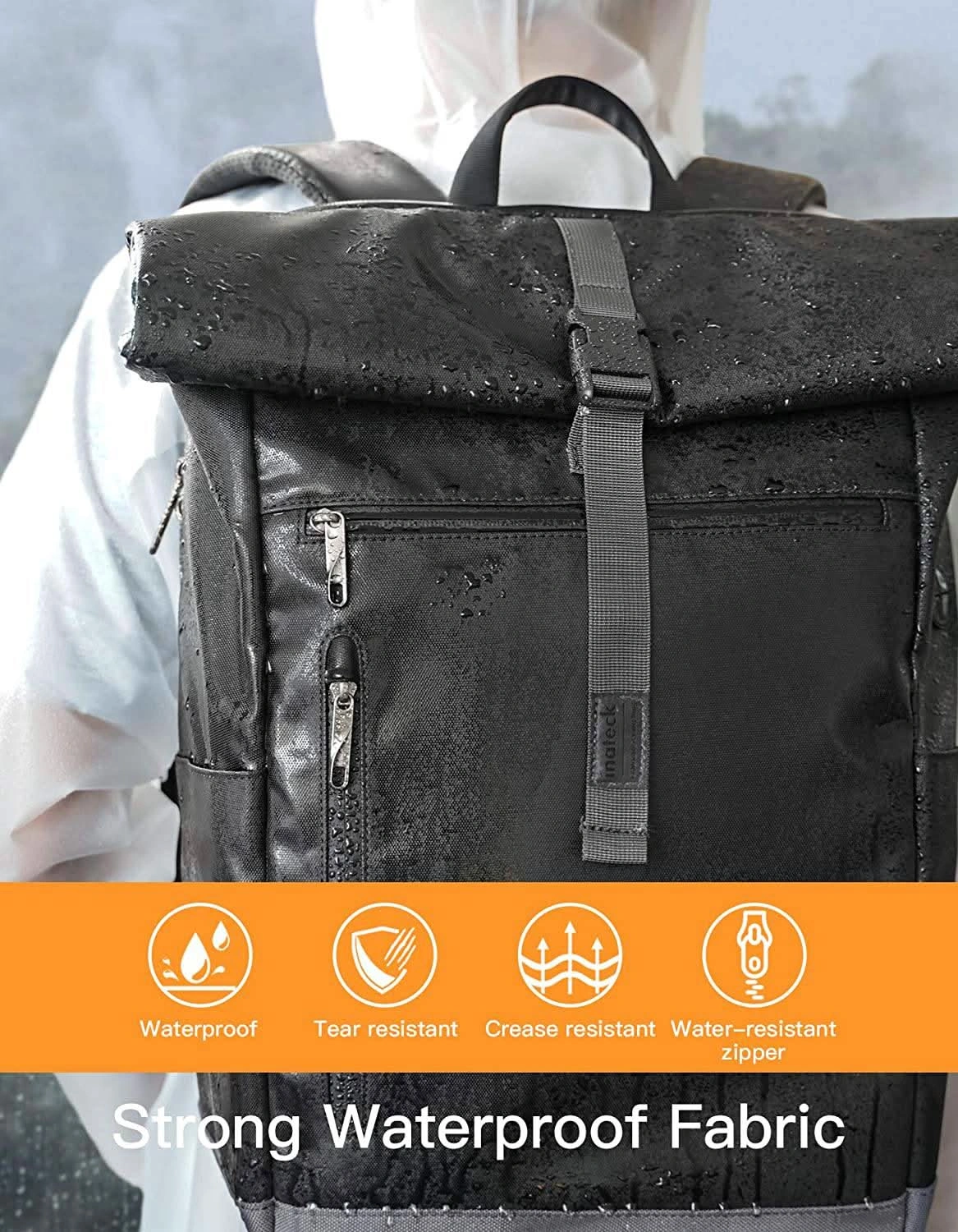 balo deo vai inateck roll top waterproof backpack bp01003 black 4