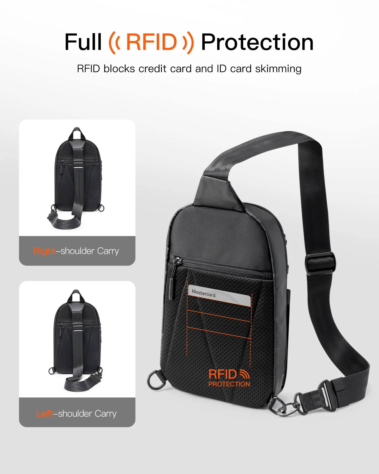 Túi Đeo Chéo inateck X-Row RFID-Blocking Water-Resistant Sling Bag FB01003 4 tui deo cheo inateck x row rfid blocking water resistant sling bag fb01003 black 3