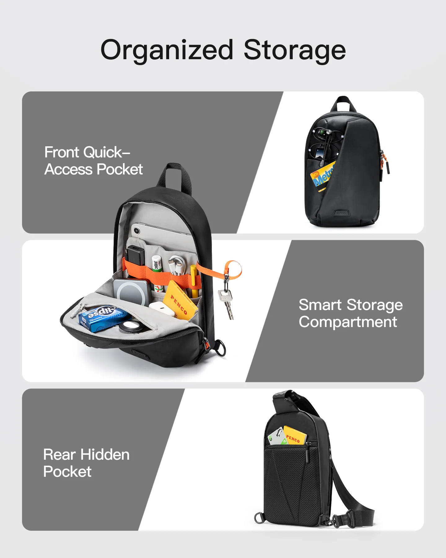 Túi Đeo Chéo inateck X-Row RFID-Blocking Water-Resistant Sling Bag FB01003 3 tui deo cheo inateck x row rfid blocking water resistant sling bag fb01003 black 5