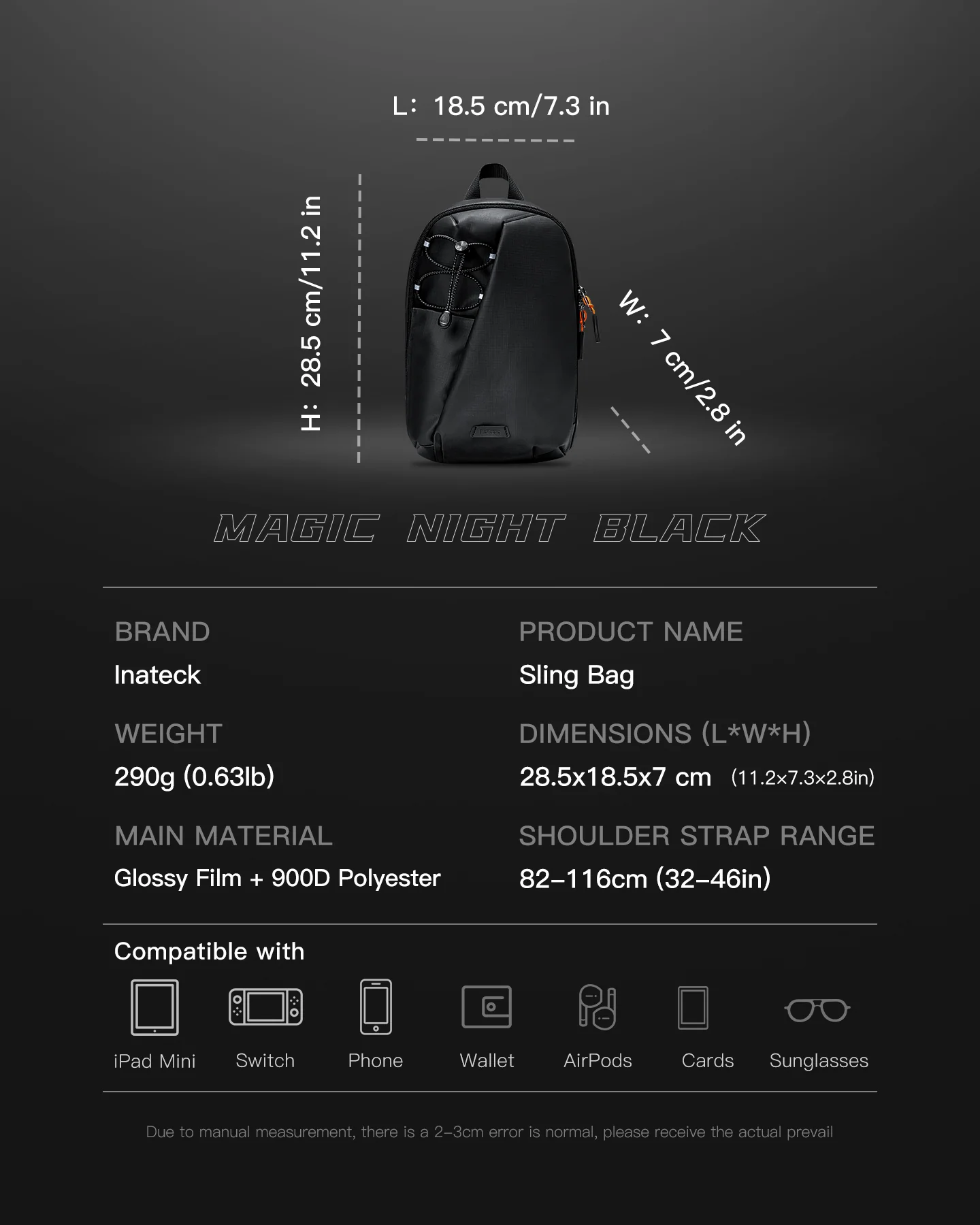 Túi Đeo Chéo inateck X-Row RFID-Blocking Water-Resistant Sling Bag FB01003 8 tui deo cheo inateck x row rfid blocking water resistant sling bag fb01003 black 8
