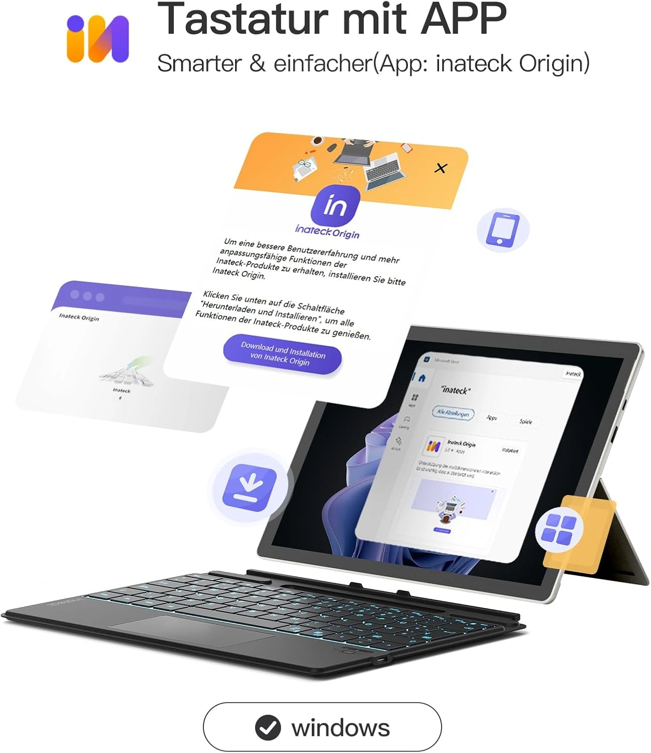 ban phim bluetooth inateck cho surface pro x8 9 10 11 kb05114 5 1