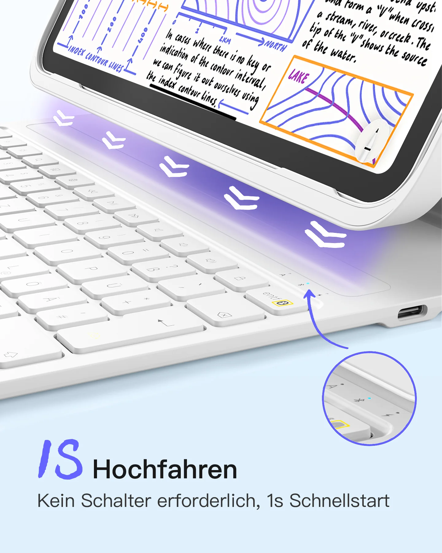 Bàn Phím Bluetooth Kiêm Bao Da inateck AirTap Cho iPad 11/10 Air/Pro 11-inch BK2007 33 ban phim bluetooth kiem bao da inateck airtap cho ipad 11 10 air pro 11 inch bk2007 white 4