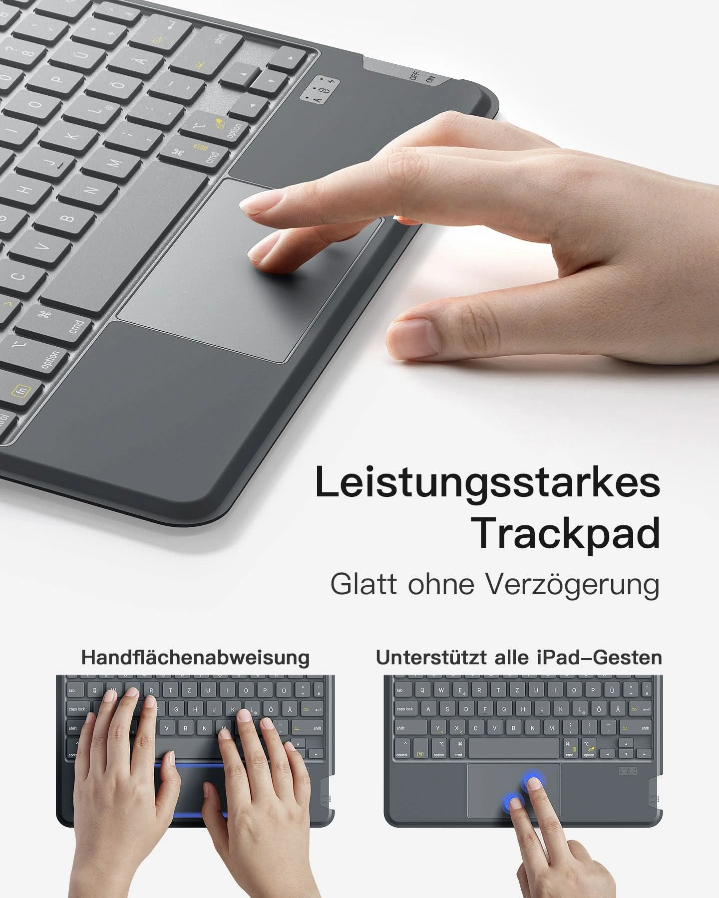 ban phim bluetooth kiem op lung inateck acetouch led rgb cho ipad air 7 6 5 4 pro 11 inch 4 3 2 1 kb04111 gray 6 1