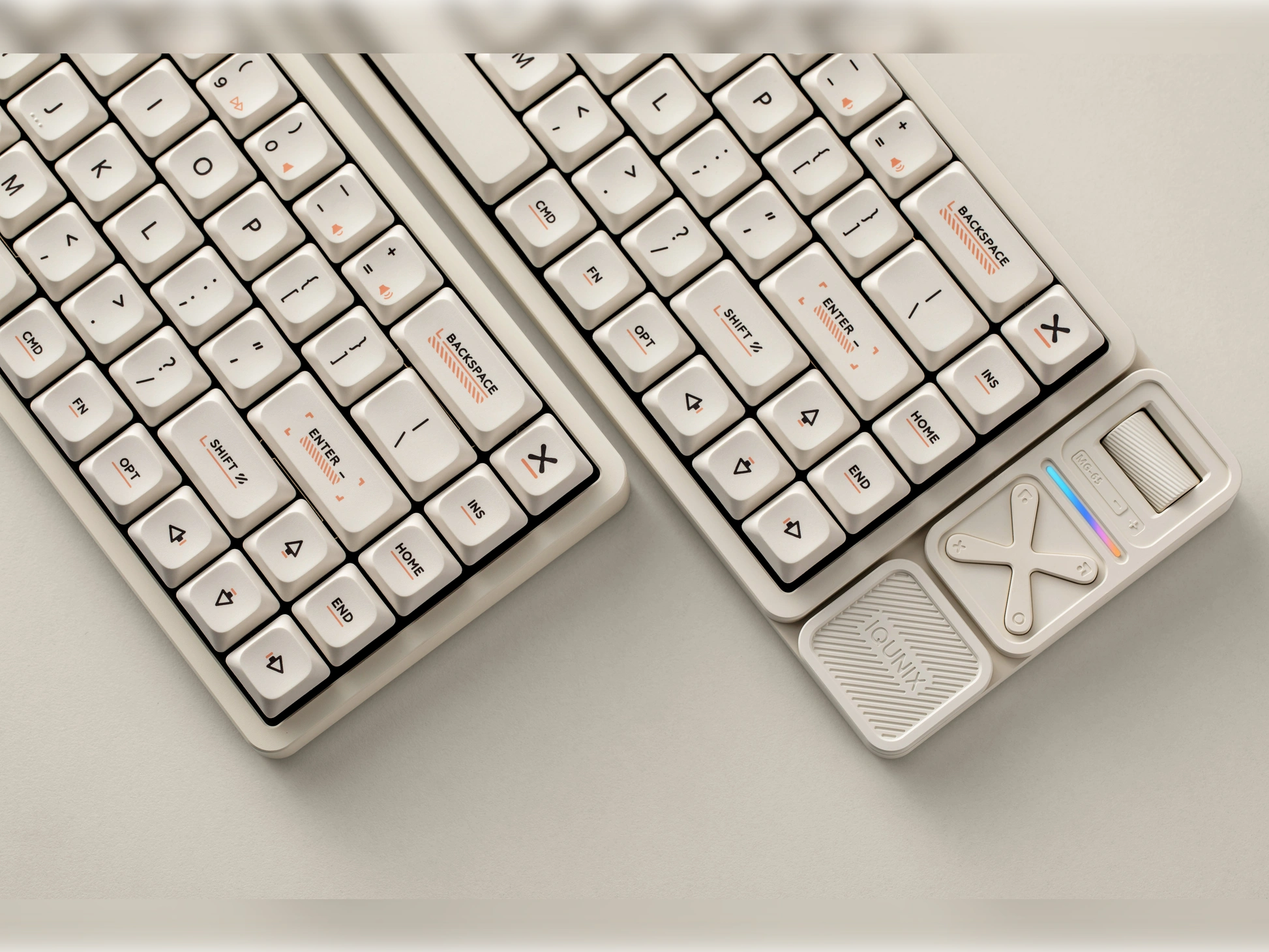 ban phim co iqunix magi65 low profile aluminum ochre white pc 4 1