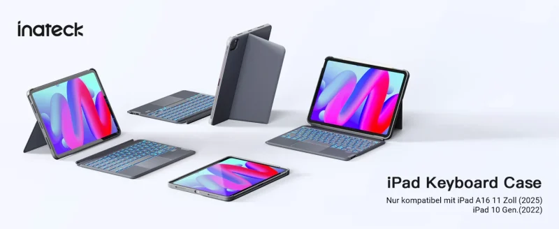 banner ban phim bluetooth kiem op lung inateck acetouch led rgb cho ipad 11 gen a16 10 gen 10 9 inch kb04112 gray 1