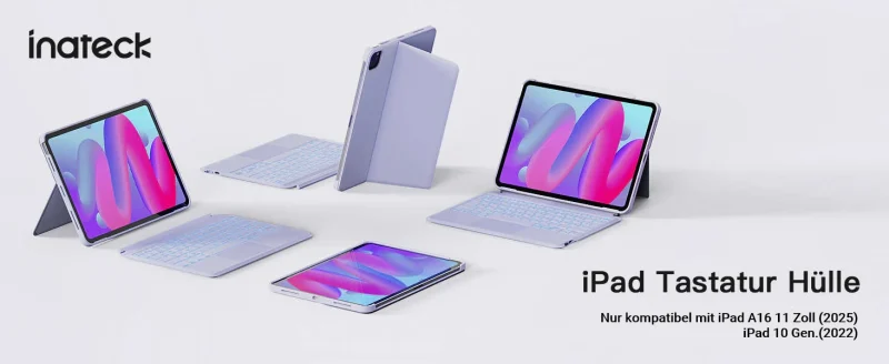 banner ban phim bluetooth kiem op lung inateck acetouch led rgb cho ipad 11 gen a16 10 gen 10 9 inch kb04112 purple 1