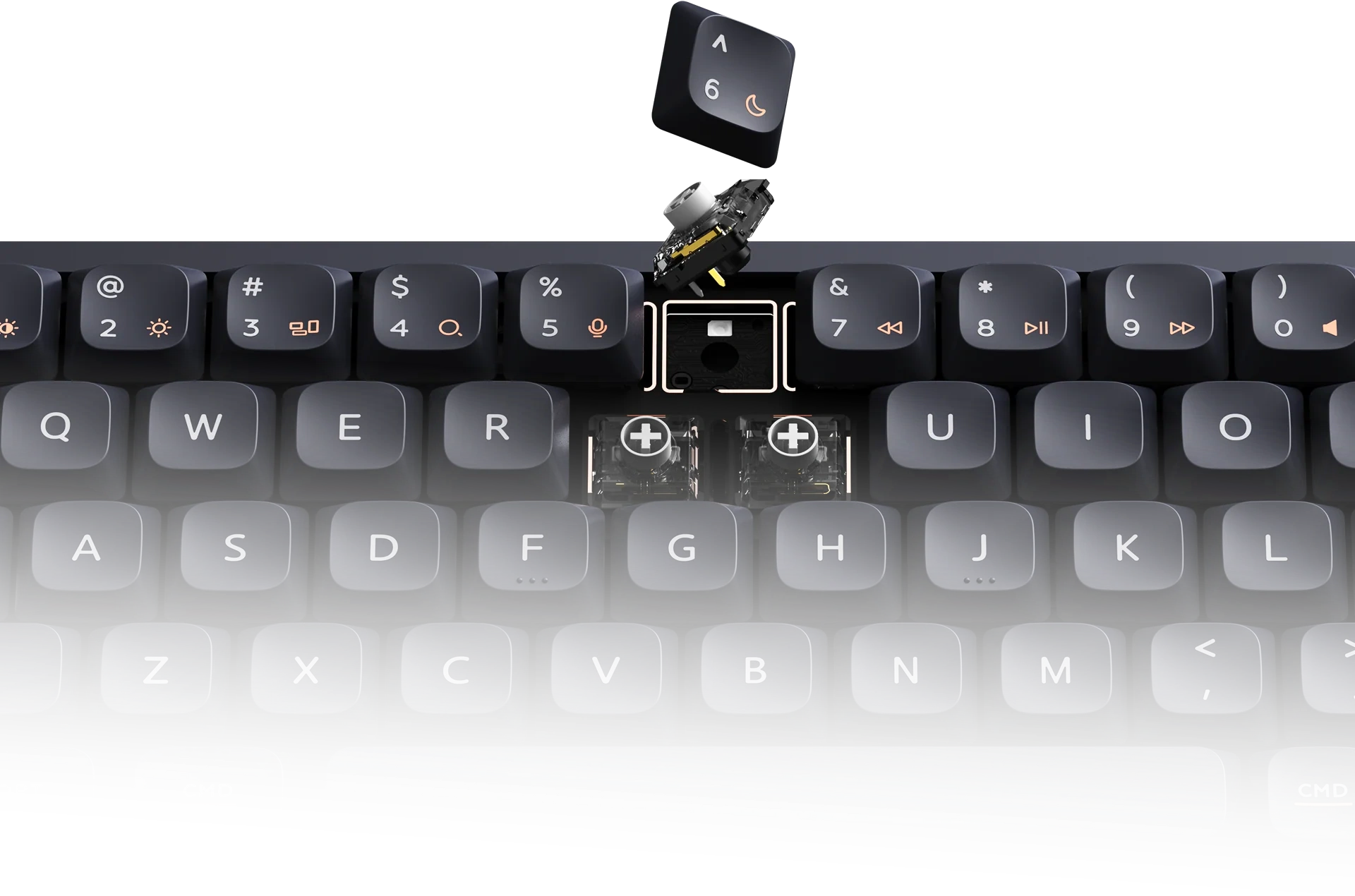 mo ta san pham ban phim co iqunix magi65 low profile aluminum pc 14