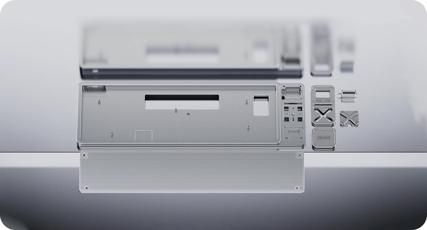 mo ta san pham ban phim co iqunix magi65 low profile aluminum pc 3