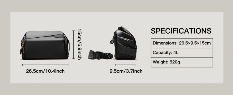 tui deo cheo inateck versatile water resistant crossbody bag fb02001 16