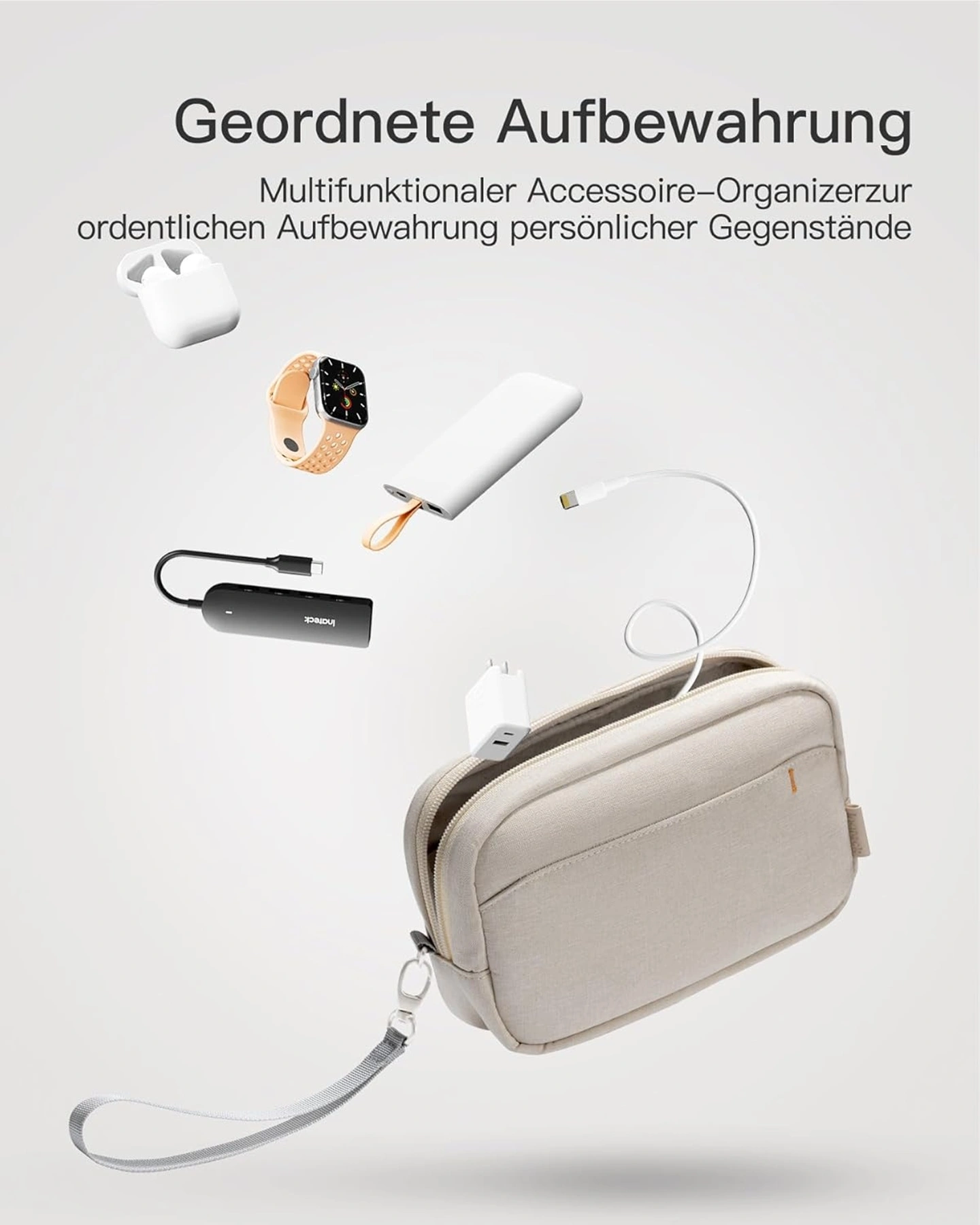 tui dung phu kien inateck travel electronic accessory organizer bag ab03012 size s beige 5 1